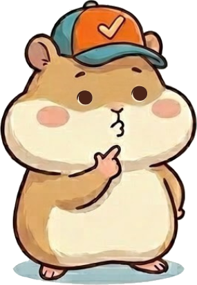 考えるハムストくん